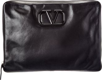 Valentino Vlogo Leather Pouch