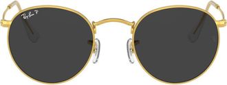 Ray-Ban 47mm Small Polarized Round Sunglasses in Gold/Black at Nordstrom