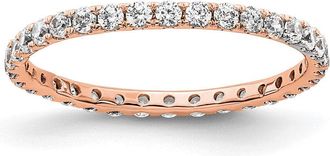Diamond2Deal 14k Rose Gold Polished U-Shared Prong 1/2 Ct Diamond Eternity Band Ring