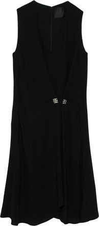 Givenchy 4G-motif crepe midi dress - women - Silk/Acetate/Viscose - 36 - Black