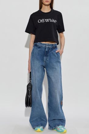 Off-white T-shirt With Logo, Womens, Black