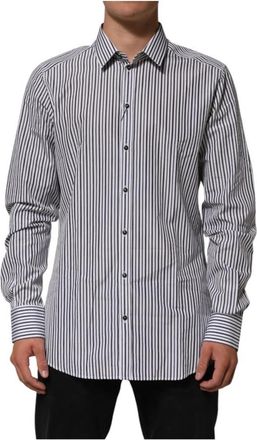 Dolce & Gabbana Stripes Gold Dress Shirt - Heren - Casual Overhemden - Veelkleurig - 2XL - Katoen - Overhemden