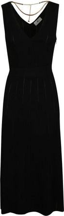 Elisabetta Franchi &Agrave; Jour Gebreide Jurk met Juweel Detail - Dames - Casual kleedjes - Zwart - S - Kleedjes