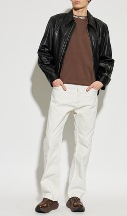 Palm Angels T-shirt With A Printed Logo, Mens, Brown