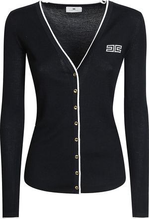 Elisabetta Franchi Ribbed Knit Wool-Blend Top