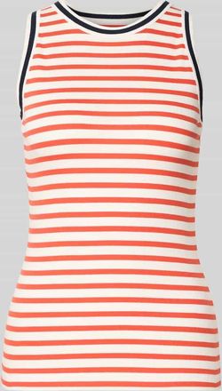 Marc Cain Tr&auml;gertop in Ripp-Optik mit Rundhalsausschnitt in Koralle, Gr&ouml;&szlig;e 34