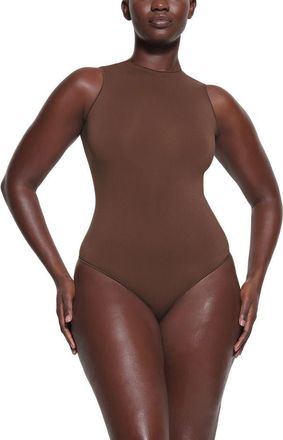 SKIMS Essential Bodysuits Sleeveless Crewneck Bodysuit in Cocoa at Nordstrom, Size Large