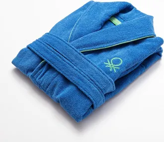 Benetton Albornoz L/xl 360gsm 100% Algod&oacute;n Azul Rainbow - Azul