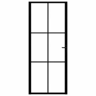 Berkfield Home Interior Door ESG Glass & Aluminium 83x201.5 cm Black