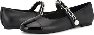 Nine West Platy Womens Flat Shoes Black : 7.5 M, Leather/Rubber