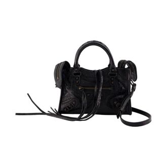 Balenciaga Tassen, Dames, Zwart, ONE Size, Katoen, Le City Nano Bag
