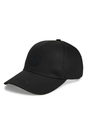 Moncler Logo Patch Adjustable Baseball Cap in Black at Nordstrom