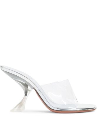 Amina Muaddi Womens Taylor Glass Slipper 90 Transparent Pvc