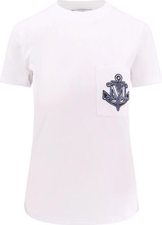 Max Mara T-shirt met Borduursel - Dames - T-shirts - Wit - S - Katoen - Tops