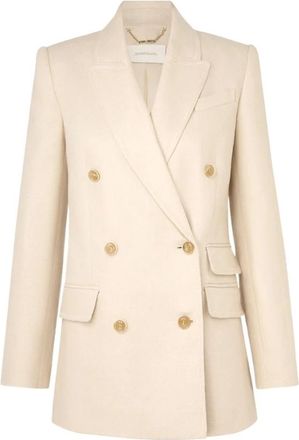Zimmermann Matchmaker Tailored Jacket - Dames - Blazers - Beige - M - Leer - Jassen