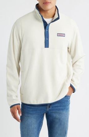 Vineyard Vines Harbor Fleece Snap Placket Pullover in Stone at Nordstrom Rack, Size Xx-Large