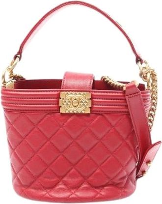 Chanel Pre-owned Boy Lambskin 2way Shoulder Bag - Pre-owned - Mujer - Rojo - ONE SIZE