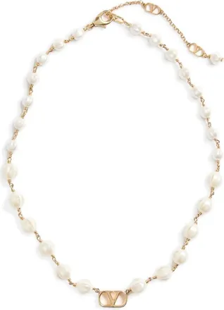 Valentino Garavani Accessoires, Dames, Wit, ONE Size, VLogo Signature Ketting