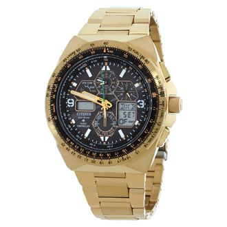 Citizen Promaster Skyhawk Perpetual Alarm World Time Chronograph GMT Analog-Digital Black Dial Mens Watch JY8144-50E