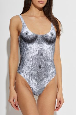 Moschino One-piece Swimsuit, Womens, Grey