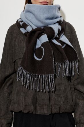 Vivienne Westwood Wool Scarf With Logo, Unisex, Black