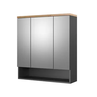 Vicco Specchio Contenitore Bagno Eden, Antracite, 70 X 77.5 Cm