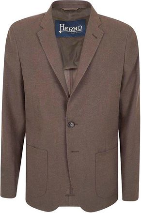 Herno Brown Single-Breasted Blazer