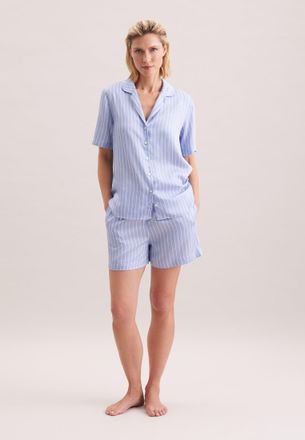 Seidensticker Pyjama SEIDENSTICKER, Damen, Gr. 38, blau, 100% Modal, gestreift, Homewear-Sets Pyjama