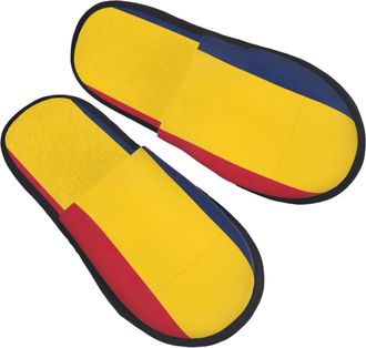 Generic Fuzzy Slippers Flag Of Chad Printing Slippers Washable Soft House Shoes For Indoor Guest Bathroom L