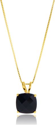 MAX + STONE 925 Sterling Silver or 14k Gold 8mm Cushion Cut Gemstone Pendent Necklace