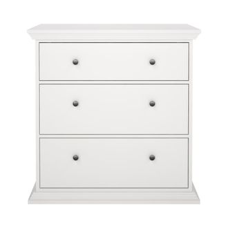 ebuy24 C&oacute;moda 3 cajones, l86,3 cm - blanco