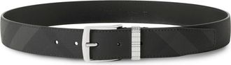 Burberry check leather belt - men - Calf Leather - 85 - Black