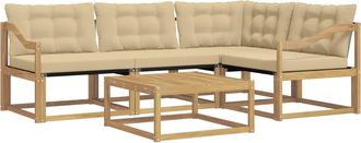 vidaXL Conjunto De Sof&aacute;s De Exterior 5 Uds. Y Beige Vidaxl