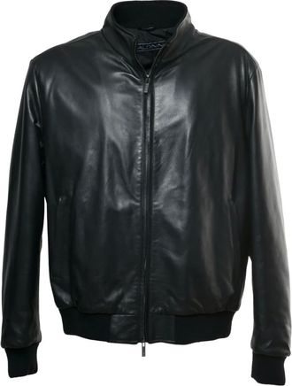 Baldinini Leren jas - Heren - Jassen - Zwart - Maat: 2XL Leer