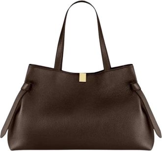 Yuzefi Gyoza Tote Pebble Grain Leather - Dames - Shoppers - Bruin - ONE Size - Leer - Tassen