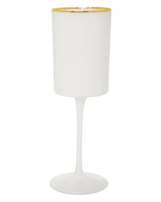 Alice Pazkus White Square Shaped Wine Glasses With Rim Set of 6