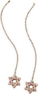 Alex and Ani Delicate Pave Star of David Threader Earrings in Gold at Nordstrom