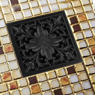 OEM Desag&uuml;e De Piso De Ba&ntilde;o De Cobre De 10 X 10 Cm, Desag&uuml;e De Piso Invisible, A Prueba De Olores, Tapa De Desag&uuml;e De Piso Con Dise&ntilde;o Vintage Para Ducha Y