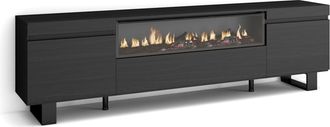 Skraut Home Skraut Home - Mueble Tv, Televisi&oacute;n, Muebles De Sal&oacute;n, Almacenaje, 200x57x35cm, Para Tv Hasta 80, Chimenea El&eacute;ctrica, Dise&ntilde;o Industrial, Estilo Modern