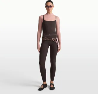 Nike Womens SKIMS Ribbed Seamless High-Waisted 26 Leggings in Brown | PTLEG10262W-PHR