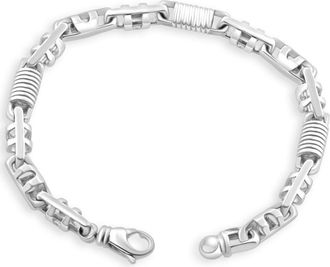 Pompeii3 Mens 14k Gold (30gram) or Platinum (57gram) 6.5mm Link Bracelet 8.5
