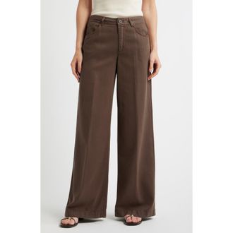 Mavi Five-Pocket Wide Leg Pants in Chocolate Brown at Nordstrom, Size X-Large