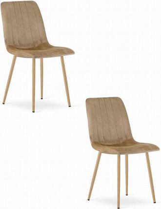 OEM Silla Lava - Terciopelo Marr&oacute;n / Patas Color Madera X 2