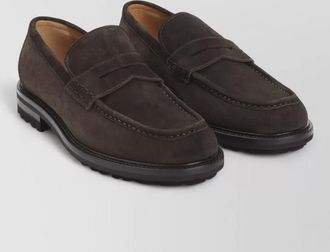 Kiton leather penny loafers