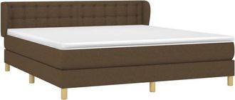 vidaXL Cama Box Spring Con Colch&oacute;n Tela Marr&oacute;n Oscuro 160x200 Cm Vidaxl