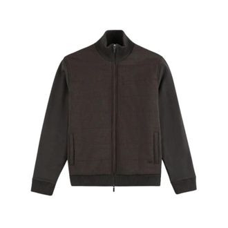 Fay Giubbino Zip Ricamo - Heren - Zomerjassen - Bruin - XL - Jassen