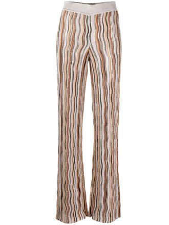 Missoni striped sequined flared trousers - Silver