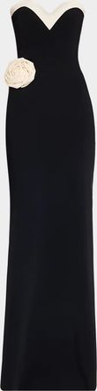La Petite Robe Di Chiara Boni Strapless Sweetheart Rosette Gown