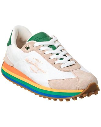 Ferragamo Iggy Nylon & Suede Sneaker