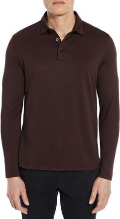 Robert Barakett Luciano Long Sleeve Twill Polo in Port at Nordstrom Rack, Size Xx-Large